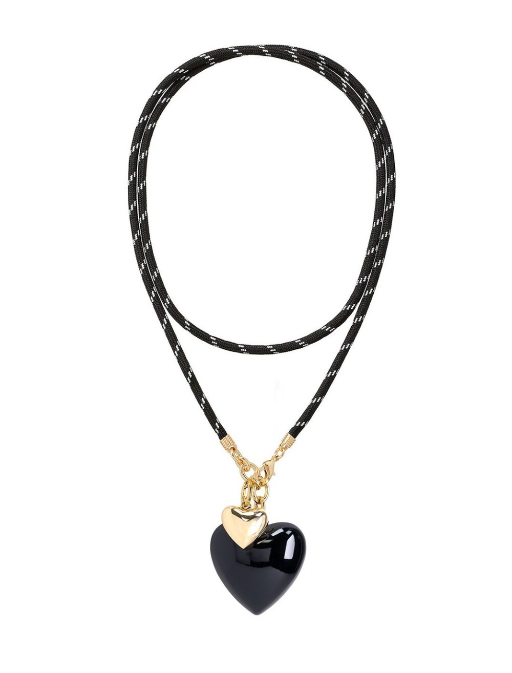Roxanne Assoulin The Happy Cord Long Big Double Heart Necklace